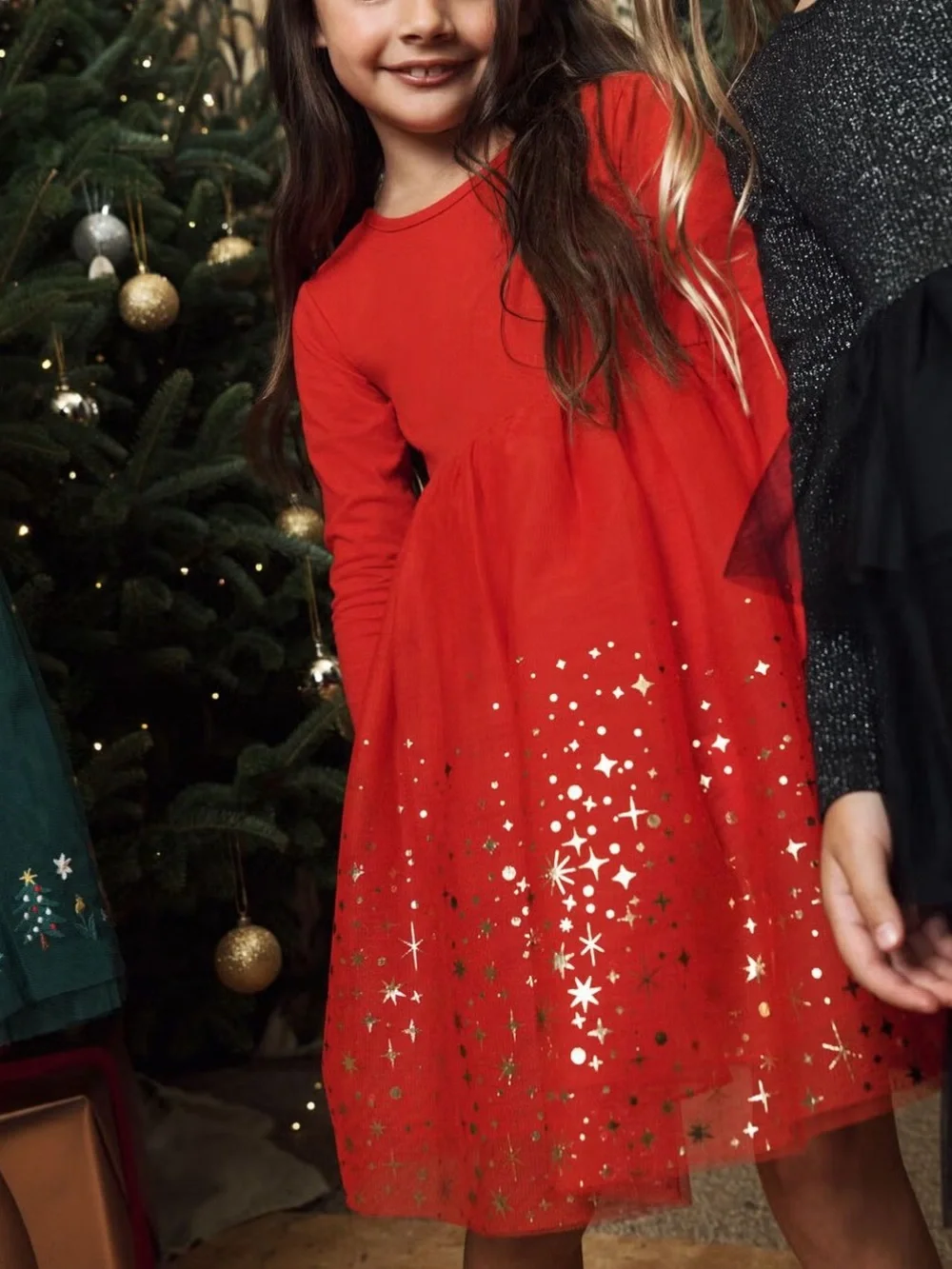 Hanna Andersson Red Tulle Star & Moon Dress